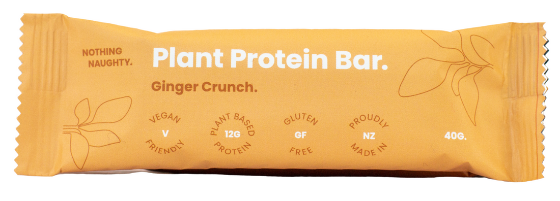 Nothing Naughty Plant Protein Bar Single Ginger Crunch 40g 